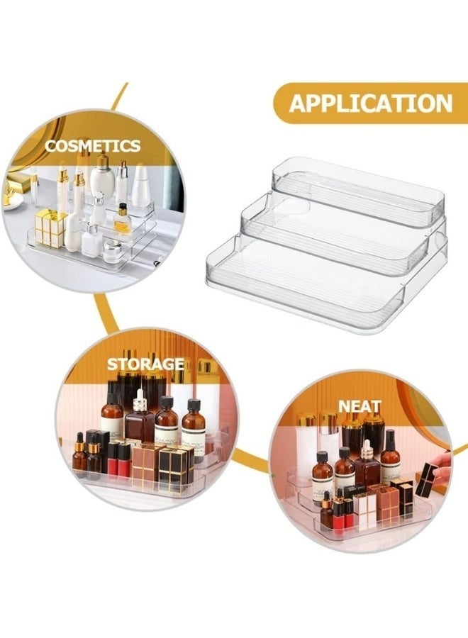3-Tier Acrylic Organizer Tray for Perfume, Cologne, Makeup, Skincare, Cosmetics, Essential Oils, Small Spices, Multi-Functional Vanity and Display Stand for Home, Bathroom, Office, Desk or Cabinet, Practical and Stylish Organizer to Keep All Essentials Visible, Accessible and Space-Saving-Transparent - Image 5
